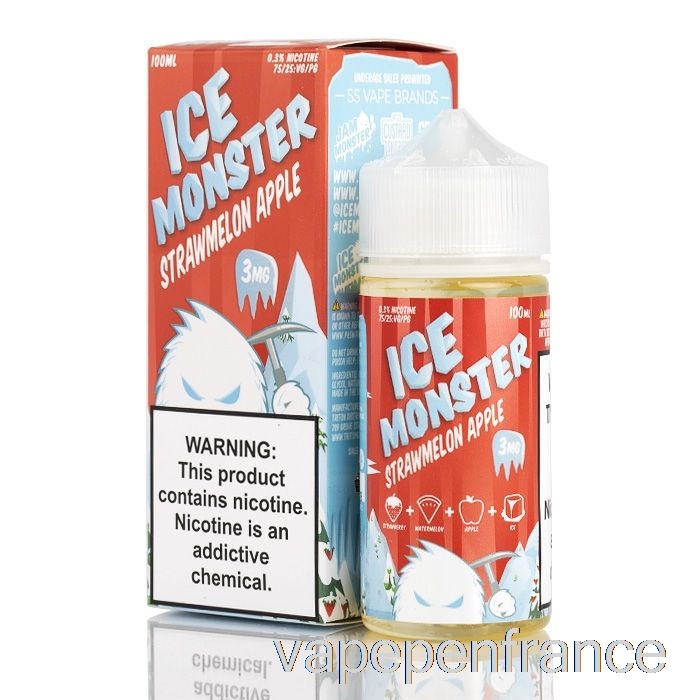 Pomme Pastèque Glacée - Monstre De Glace - Stylo Vape 100 Ml 0 Mg